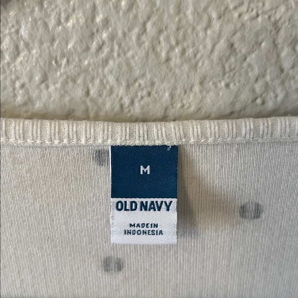 Old Navy White and Black Polka Dot Ribbed Tee Medium, Like New 🏷️Condition! - Picture 4 of 6